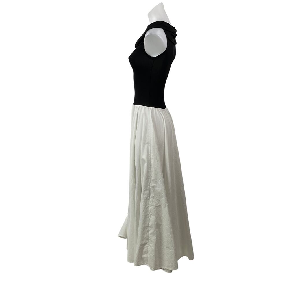 Gimaguas Womens Black White Sleeveless Color Block Fit & Flare Midi Dress Sz XS - Picture 2 of 5